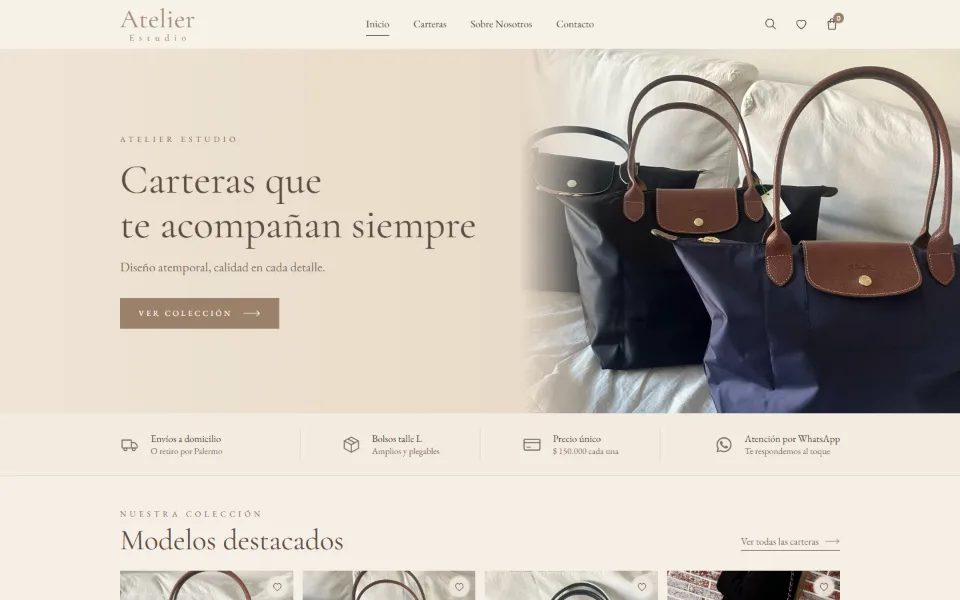 Vista previa de Atelier Estudio, tienda online de carteras